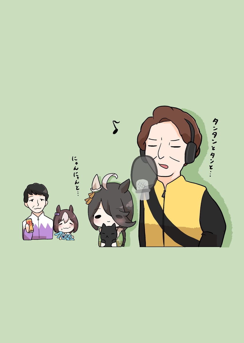 manhattan cafe, special week, take yutaka, and ebina masayoshi (umamusume and 2 more) drawn by chokueji
