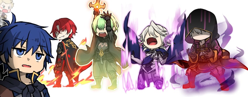 male byleth, male robin, male corrin, owain, male alear, and 1 more (fire emblem and 6 more) drawn by zuzu_(ywpd8853)
