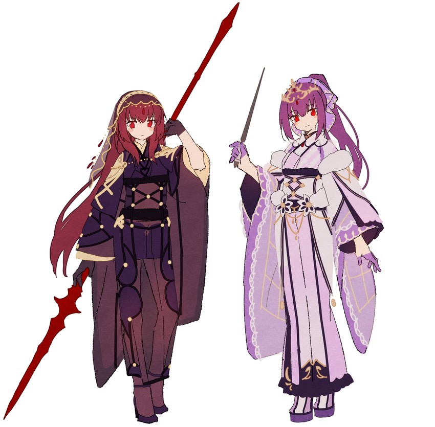 scathach and scathach skadi (fate and 1 more) drawn by hakusai_(tiahszld)