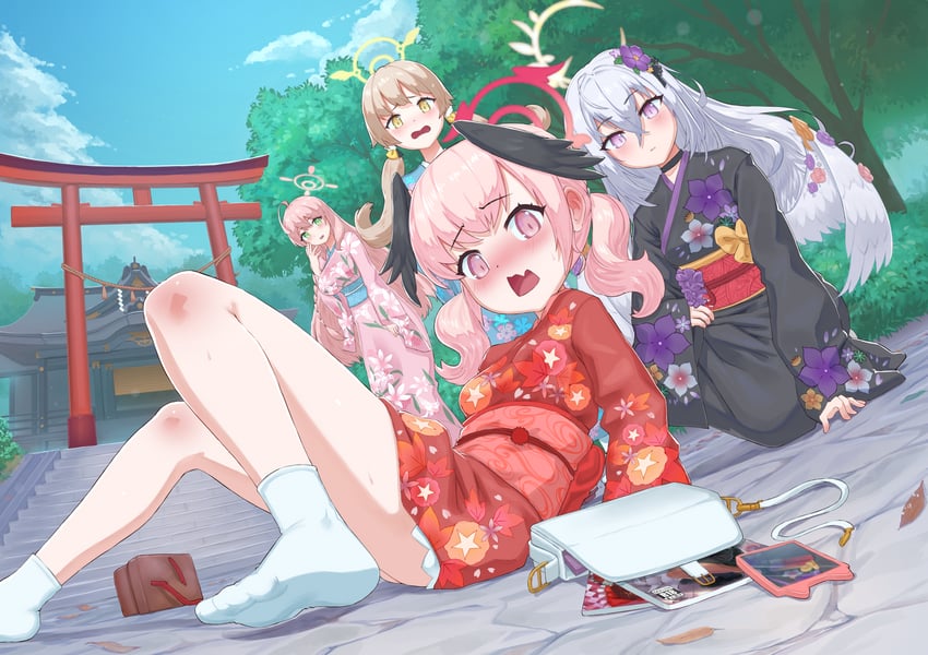 koharu, hanako, hifumi, and azusa (blue archive) drawn by carbon12th