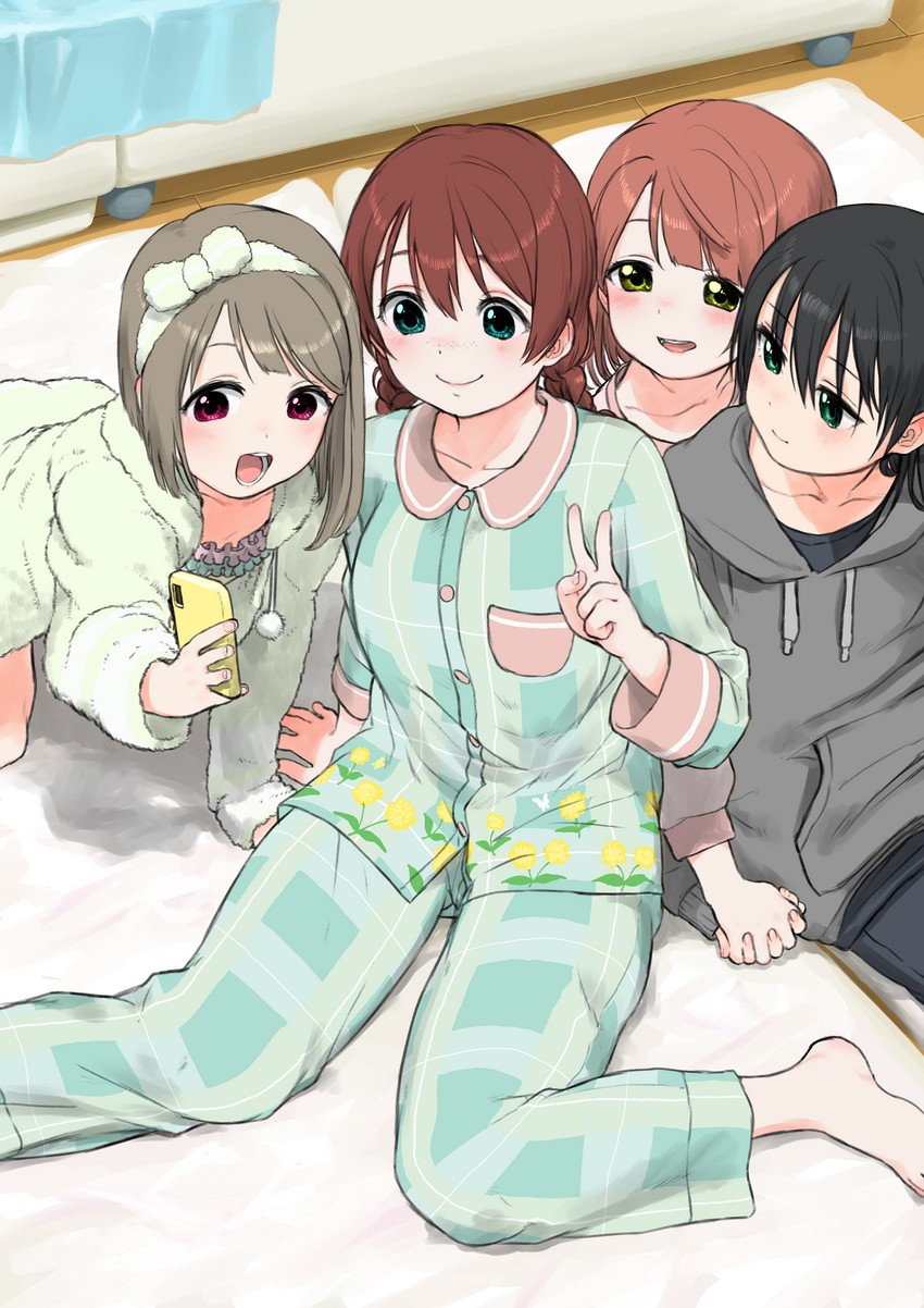 uehara ayumu, takasaki yu, nakasu kasumi, and emma verde (love live! and 2 more) drawn by turbo_engine_(rakugaki_tabo)