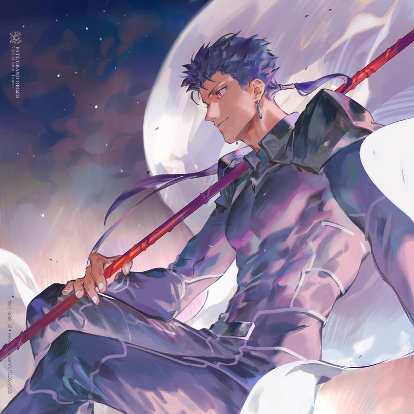 cu chulainn (fate and 2 more) drawn by kalak_39