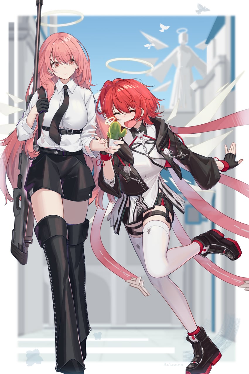 exusiai, lemuen, and exusiai the new covenant (arknights) drawn by watchdog_rol_(y1104280730)