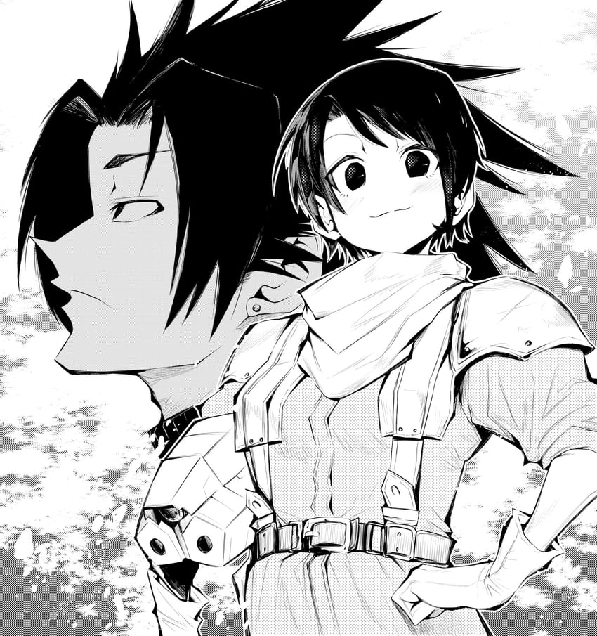 oozora subaru and zack fair (hololive and 3 more) drawn by nomomono_eraser