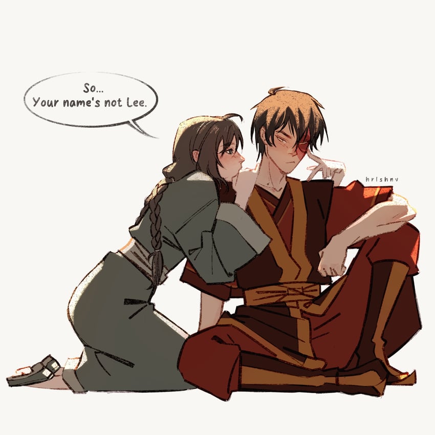 zuko and jin (avatar legends and 1 more) drawn by hrlshnv