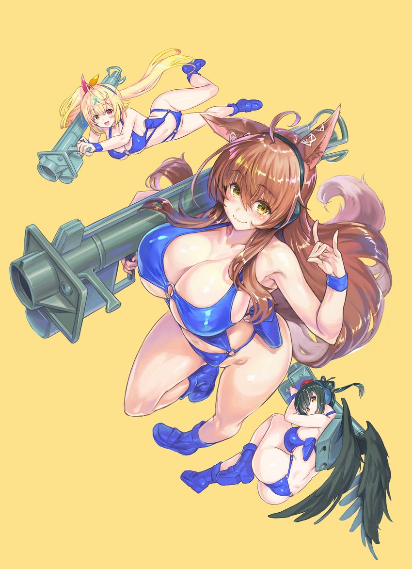 hoshikawa sara, yamagami karuta, and fumi (nijisanji) drawn by kiyama_satoshi
