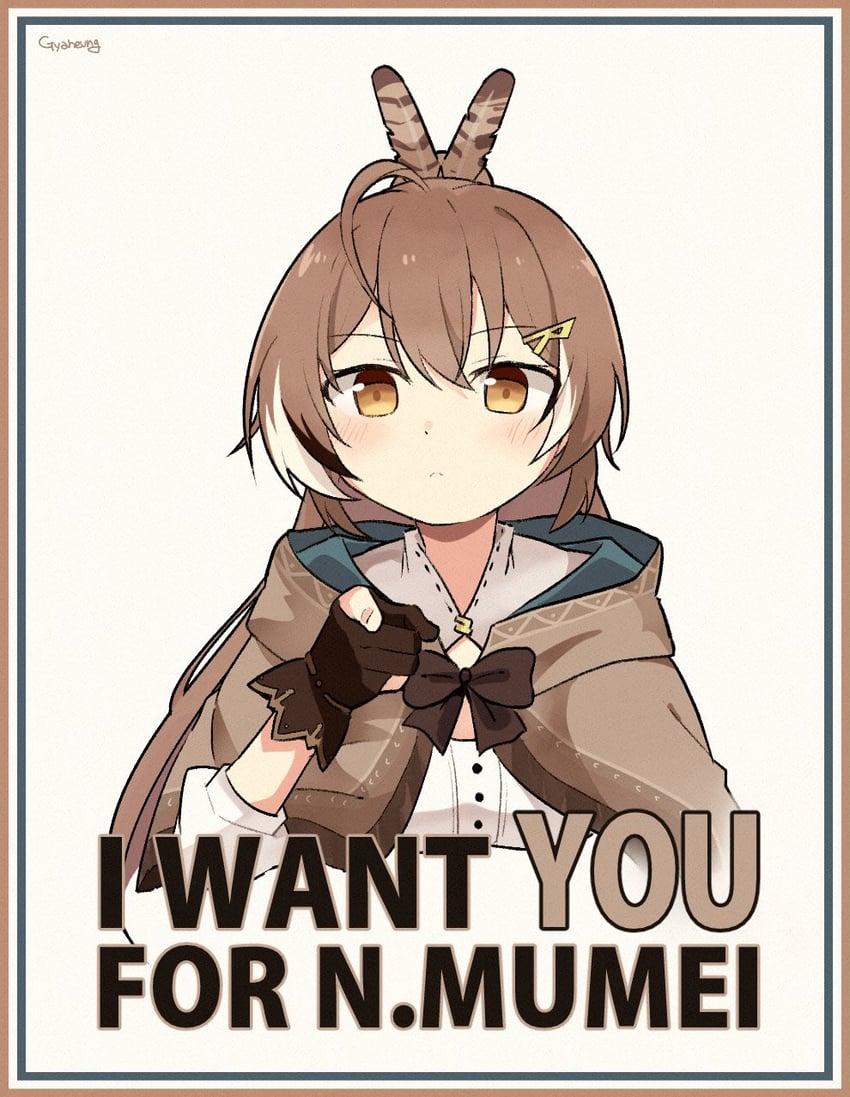 nanashi mumei and uncle sam (hololive and 2 more) drawn by gyaheung