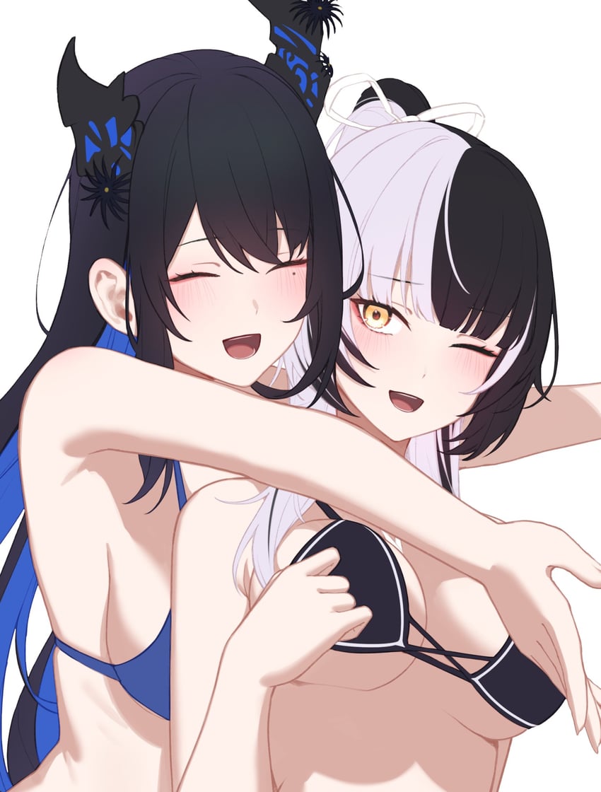 shiori novella and nerissa ravencroft (hololive and 1 more) drawn by resu_desu