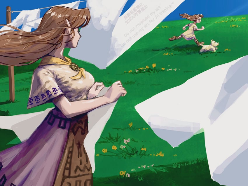 cremia and romani (the legend of zelda and 1 more) drawn by gus_uur