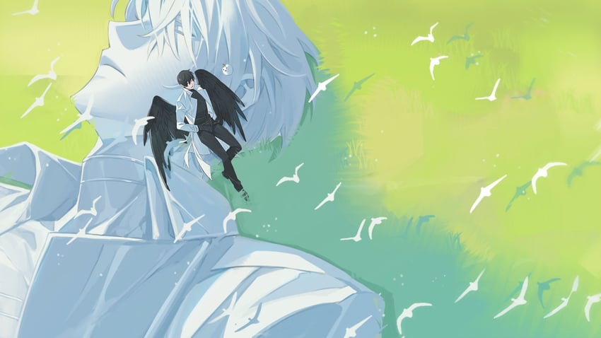 kim dokja, yoo joonghyuk, and biyoo (omniscient reader's viewpoint) drawn by tack_ka_2_0