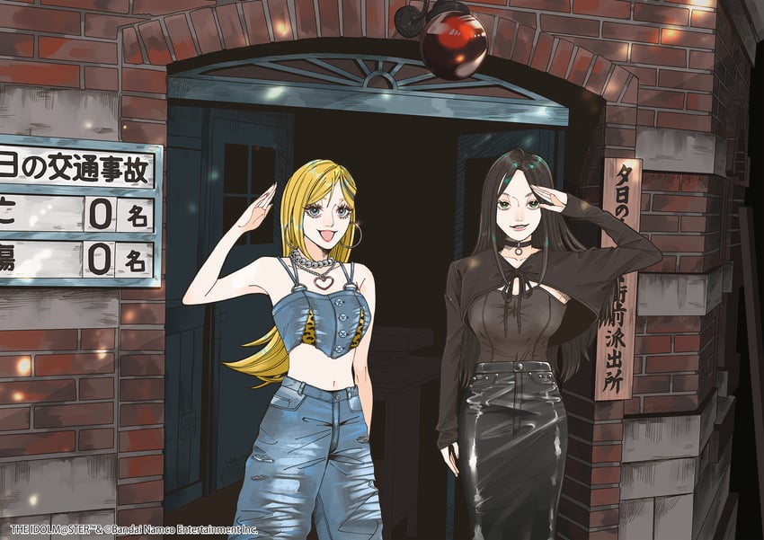 mukai takumi and fujimoto rina (idolmaster and 1 more) drawn by nowri
