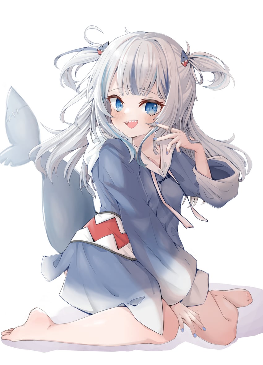 gawr gura (hololive and 1 more) drawn by illusiya