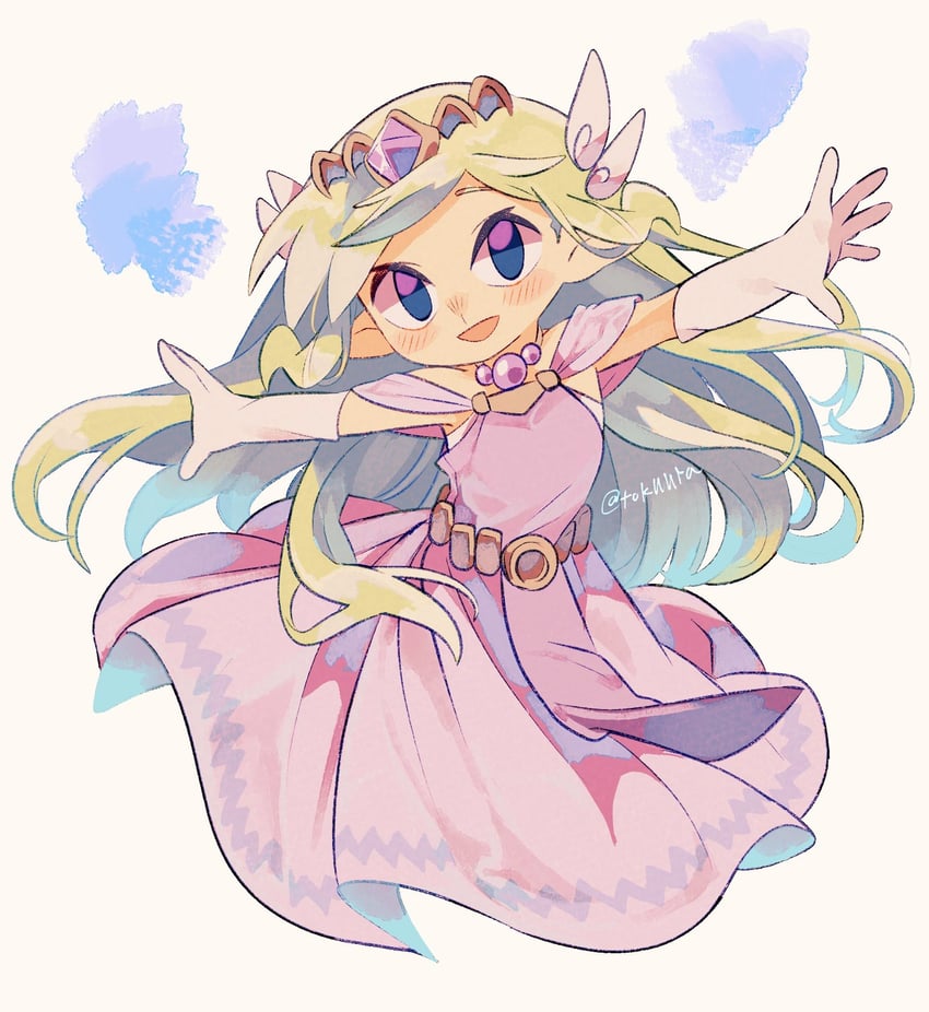 princess zelda and toon zelda (the legend of zelda and 2 more) drawn by tokuura