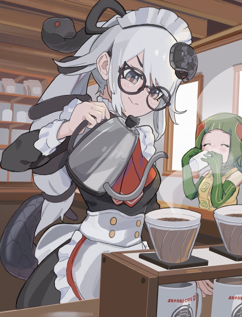genbu and red-eared slider (kemono friends and 1 more) drawn by kunikuni_(kunihiro2005)