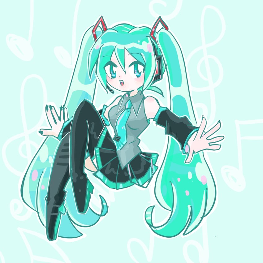 hatsune miku (vocaloid) drawn by rakugaki_shitagari-ya