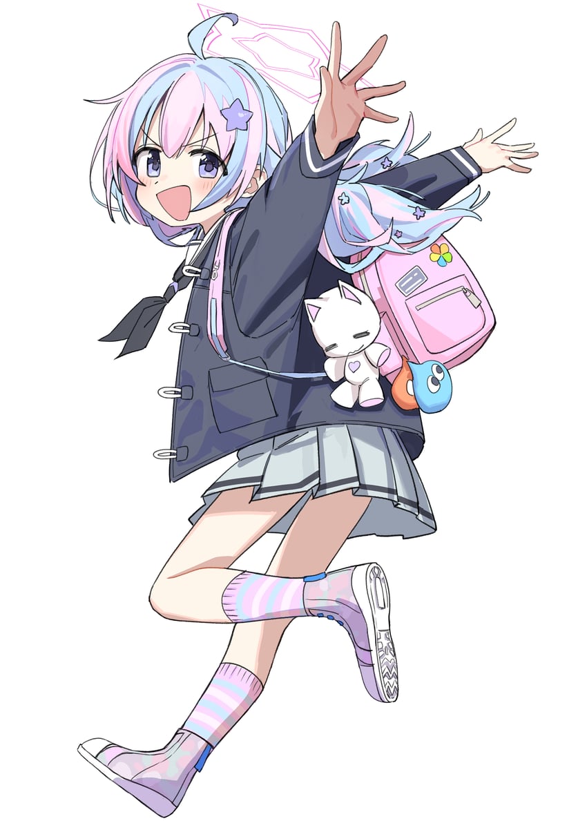 reisa and slime (blue archive and 1 more) drawn by haruyuki_(gffewuoutgblubh)