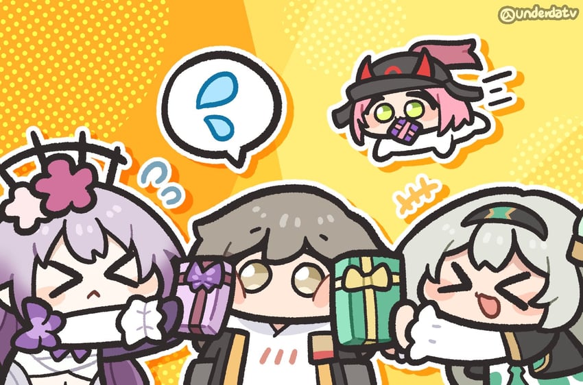 trailblazer, firefly, stelle, caelus, castorice, and 2 more (honkai and 2 more) drawn by underdatv