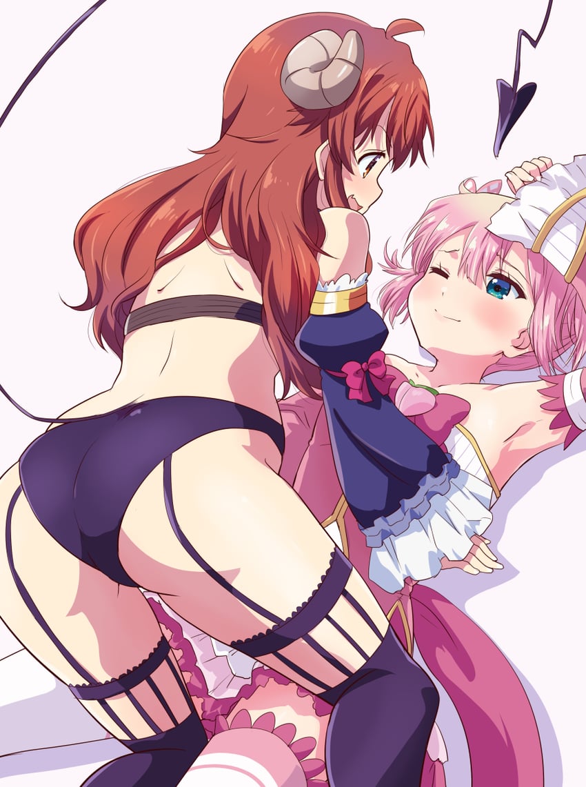 yoshida yuuko and chiyoda momo (machikado mazoku) drawn by mukaibi_aoi
