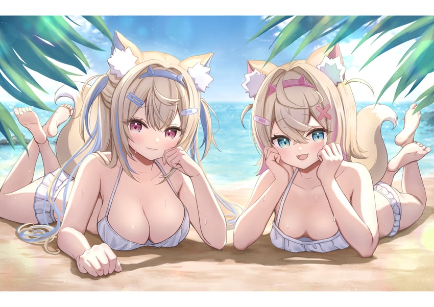 fuwawa abyssgard and mococo abyssgard (hololive and 1 more) drawn by sakuraume