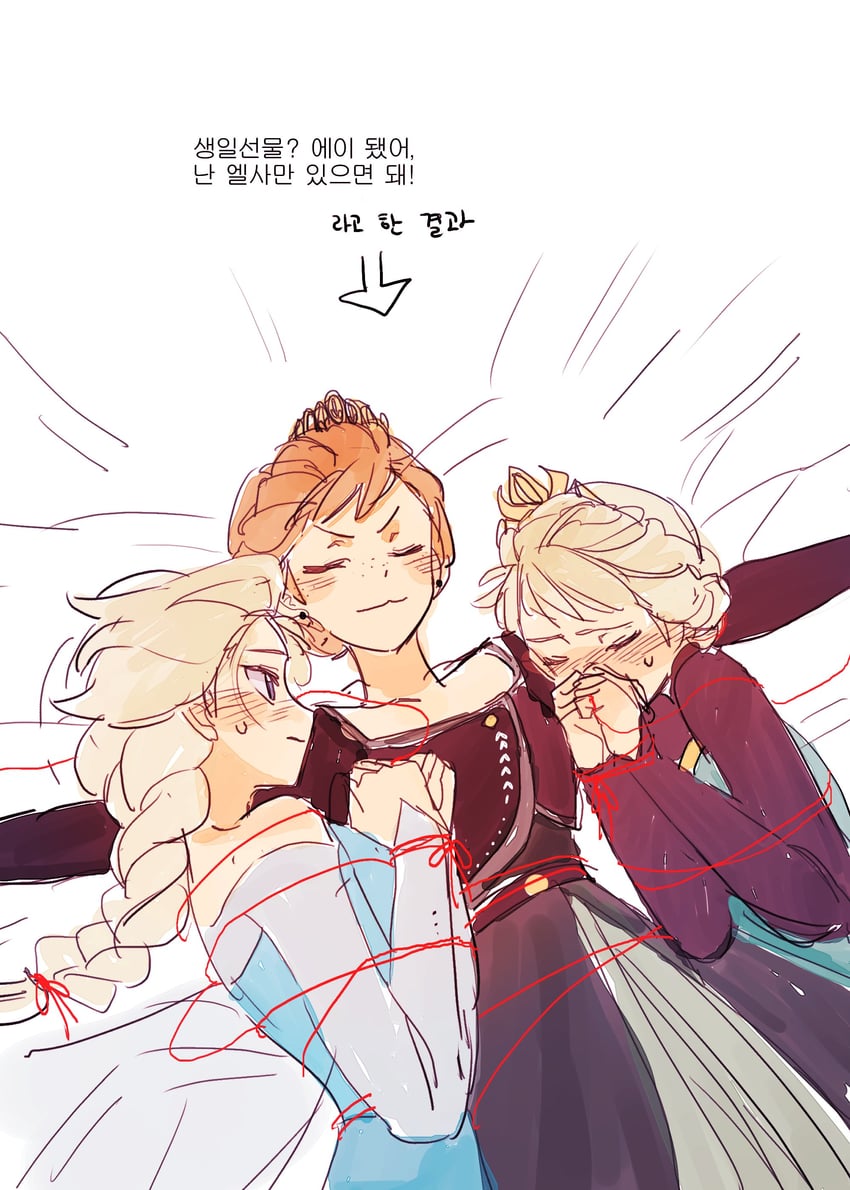elsa and anna (original and 1 more) drawn by frozen_1022