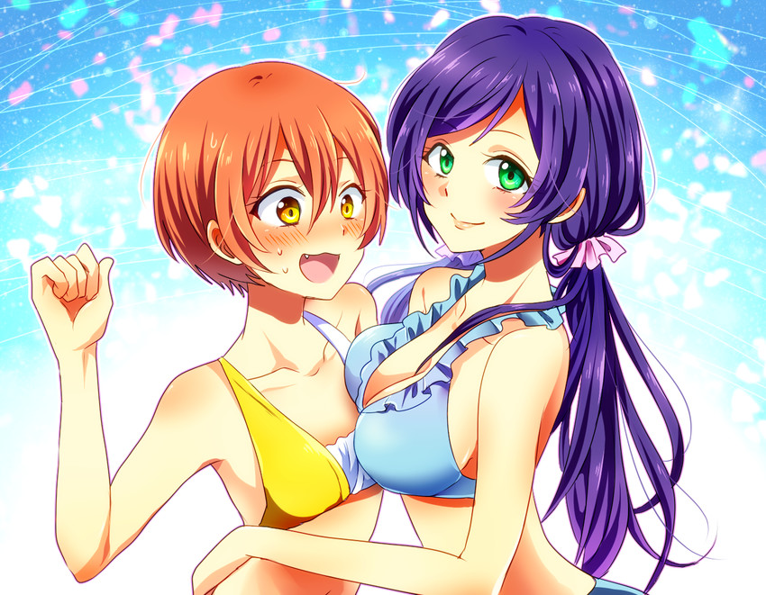tojo nozomi and hoshizora rin (love live! and 1 more) drawn by nagura_ata