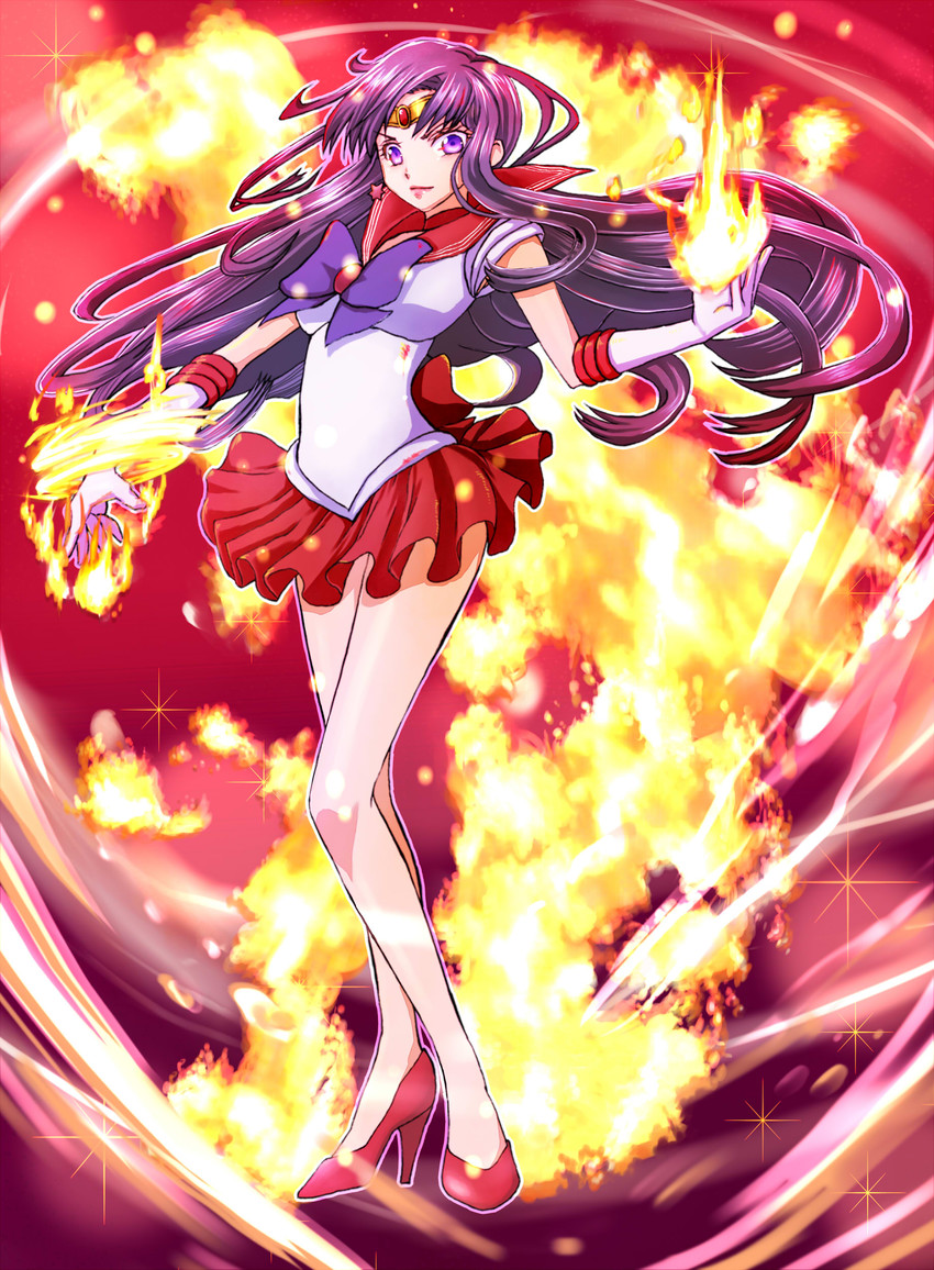 hino rei and sailor mars (bishoujo senshi sailor moon and 1 more) drawn by amawa_kazuhiro