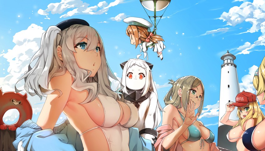 kashima, atago, northern ocean princess, gambier bay, katori, and 2 more (kantai collection) drawn by zuoteng_lucha