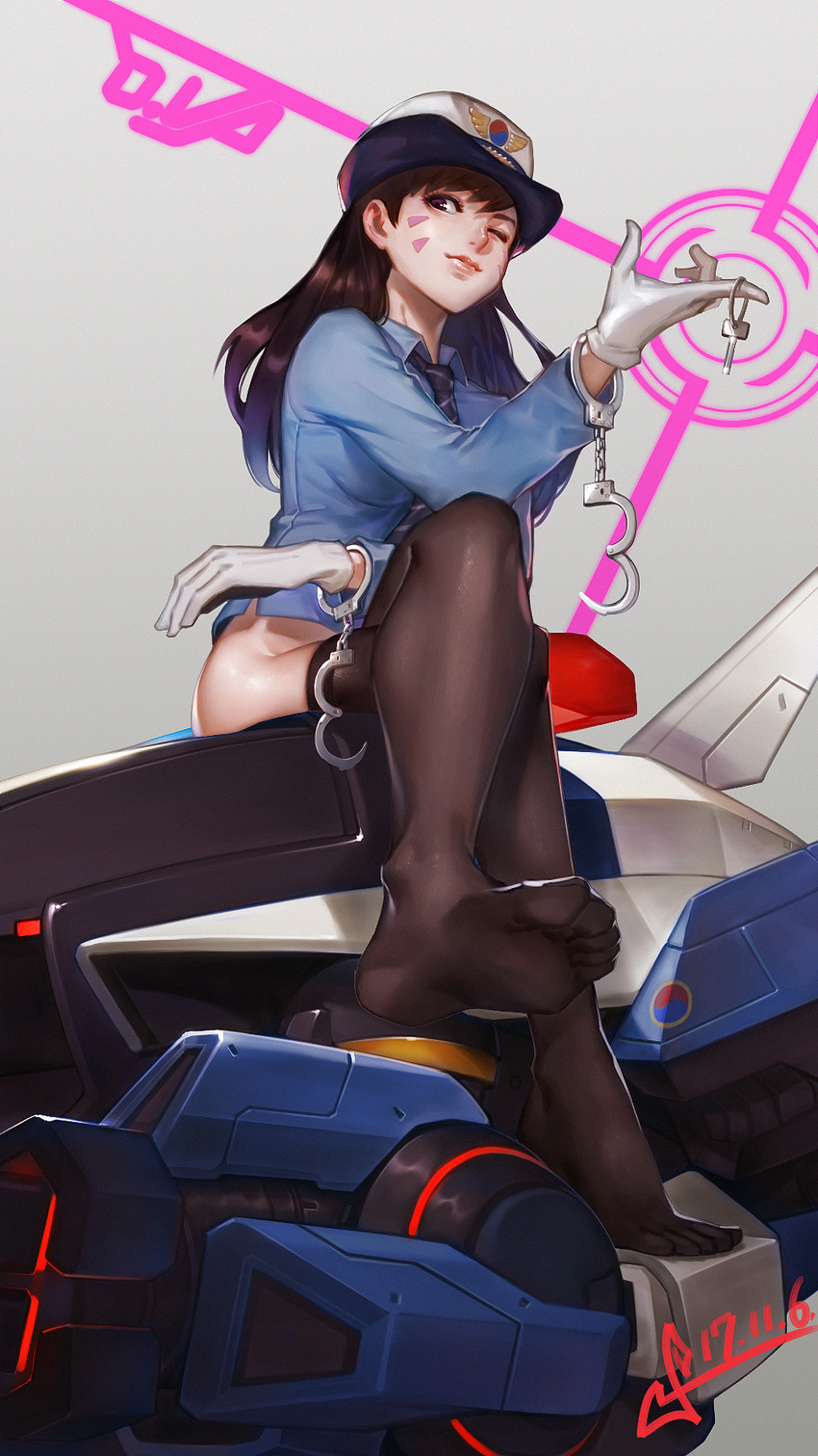 d.va and officer d.va (overwatch and 1 more) drawn by squidsmith