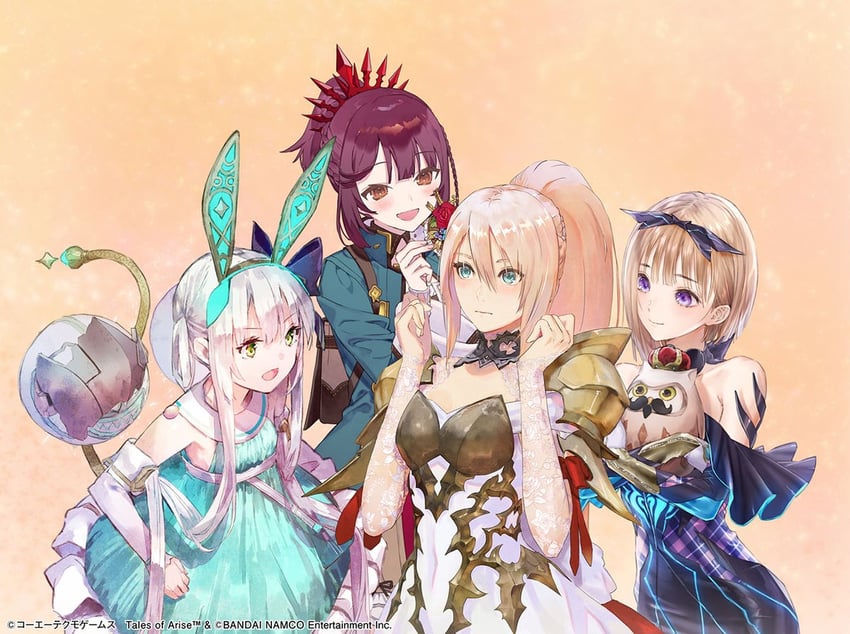 sophie neuenmuller, shionne, plachta, and hoshizaki ao (tales of and 5 more) drawn by iwamoto_minoru, kishida_mel, noco_(adamas), and yuugen