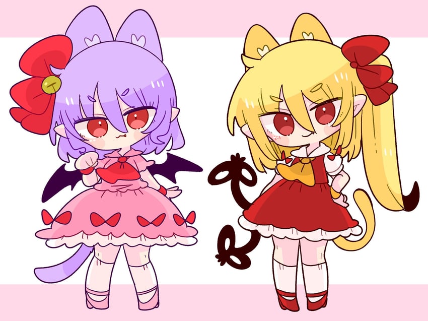 remilia scarlet and flandre scarlet (touhou) drawn by op_na_yarou