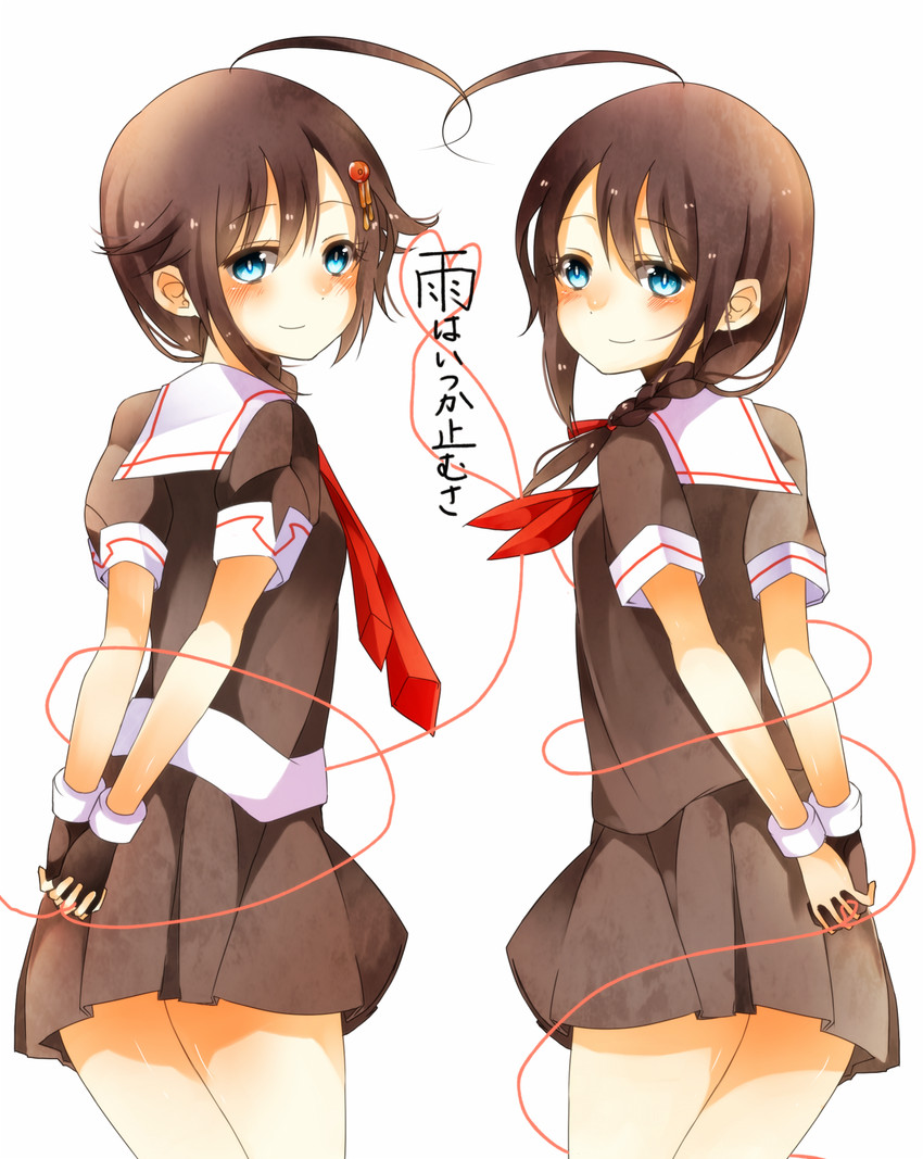 shigure and shigure kai ni (kantai collection) drawn by mashiro_aa