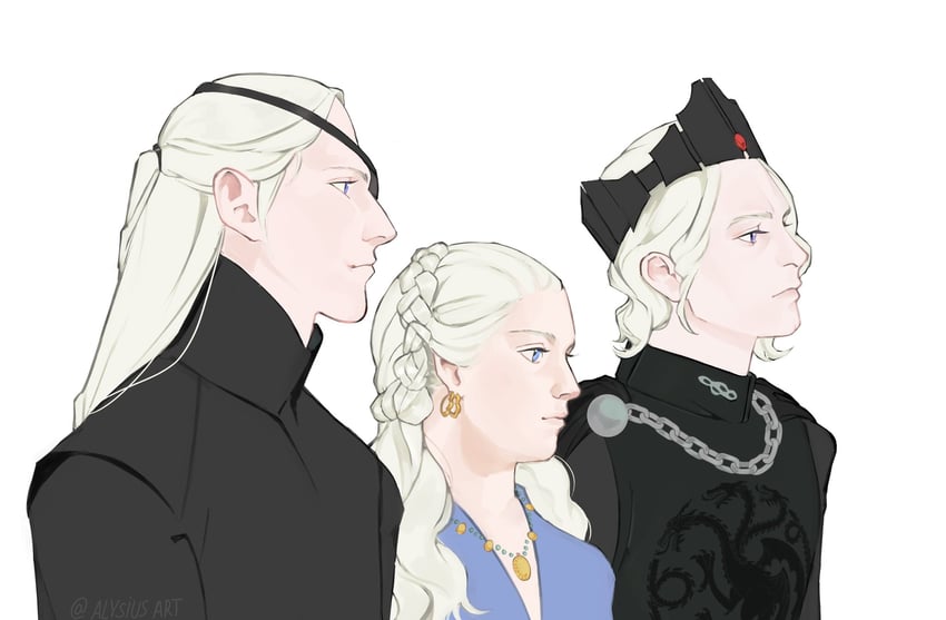 aemond targaryen, helaena targaryen, and aegon ii targaryen (a song of ice and fire and 1 more) drawn by alysius_art