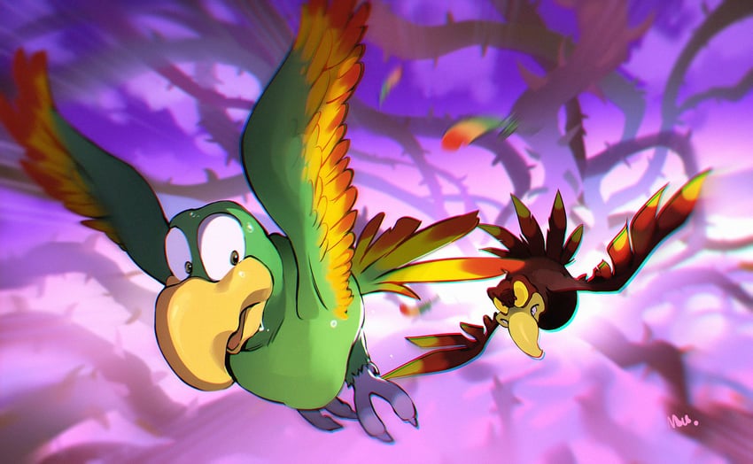 squawks and screech (donkey kong and 1 more) drawn by mu_(mu_963)