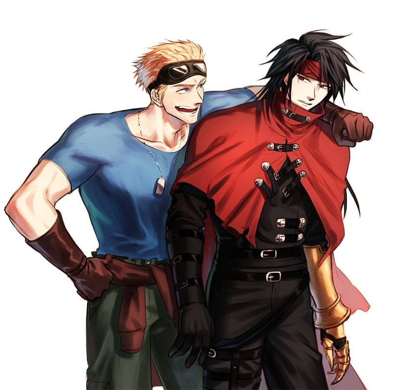 vincent valentine and cid highwind (final fantasy and 1 more) drawn by yamsong