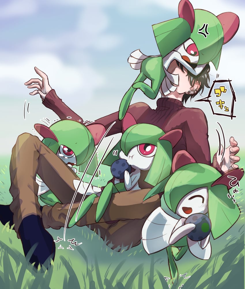 kirlia and yumeoi kakeru (pokemon and 1 more) drawn by tomoko_(tmkmkokko)