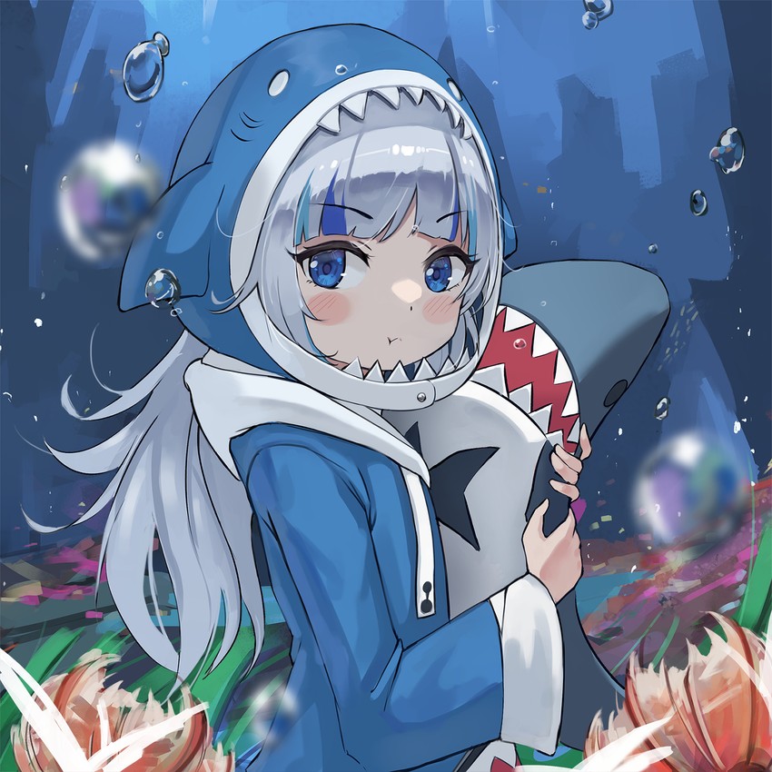 gawr gura (hololive and 1 more) drawn by orobou