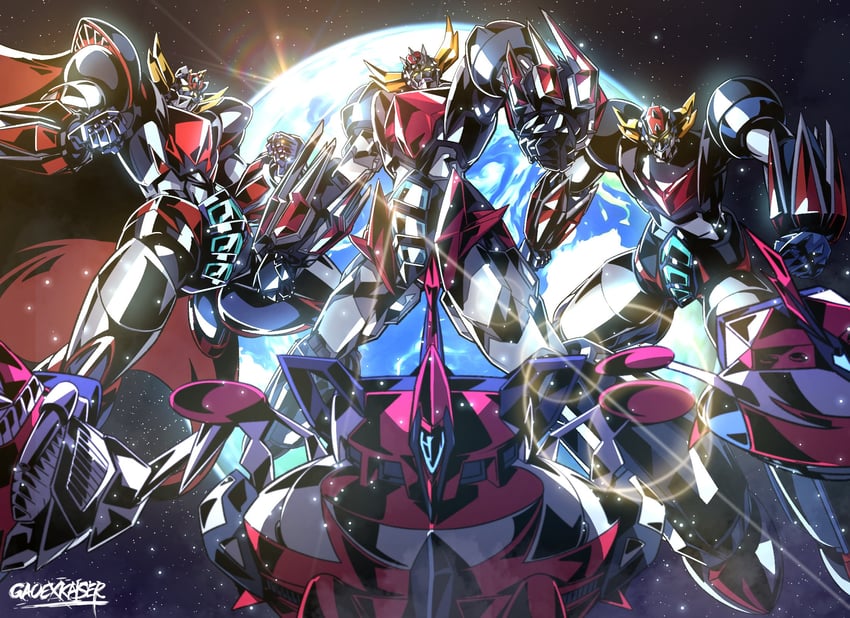 grendizer, grendizer giga, and spazer (mazinger and 3 more) drawn by gao_ex_kaiser