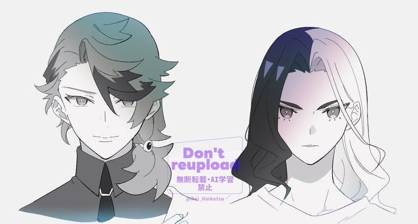 amethio and spinel (pokemon and 1 more) drawn by rei_hinketsu