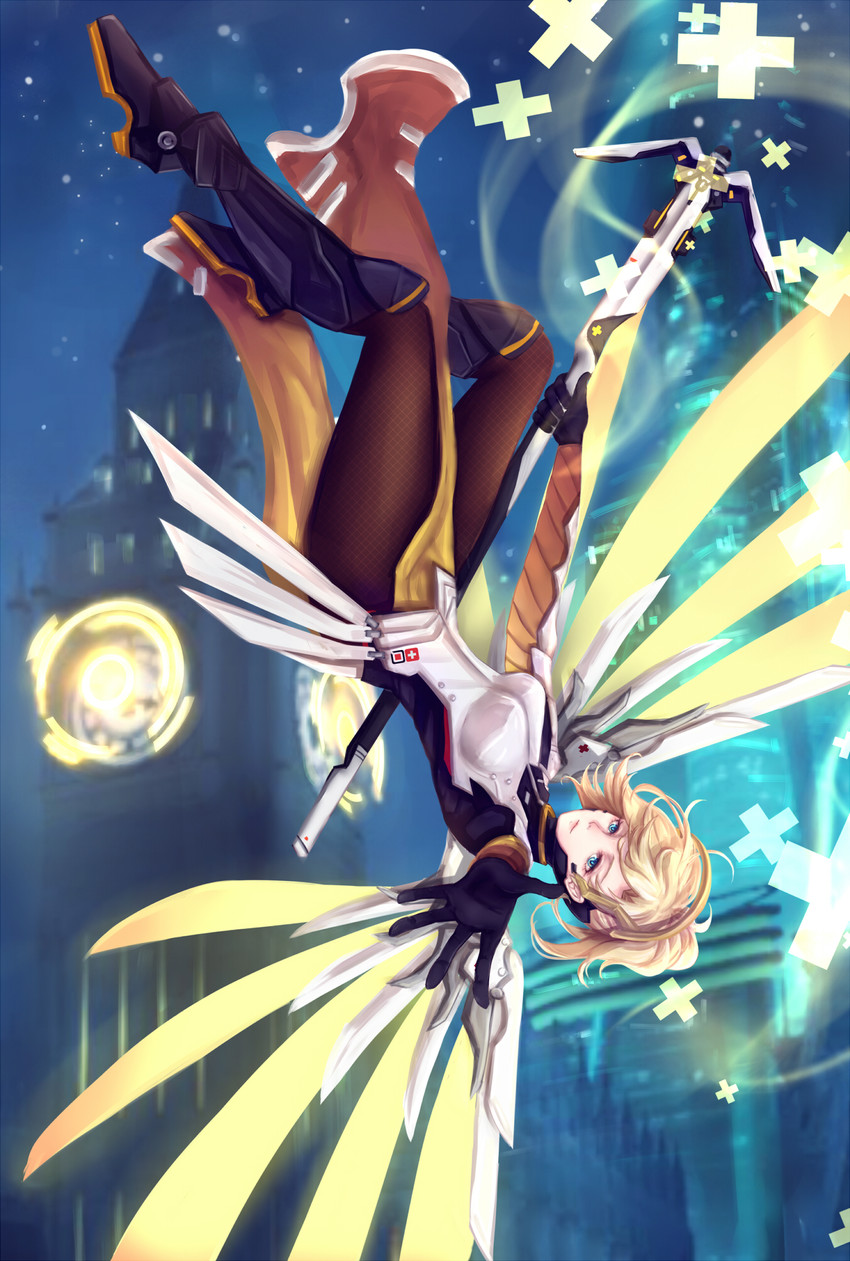 mercy (overwatch and 1 more) drawn by vv_sama