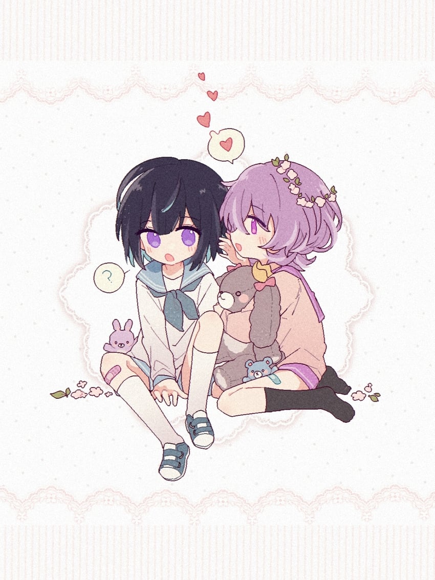 sagiri esu and hanamura fuyume (ensemble stars!) drawn by jiuzhongge