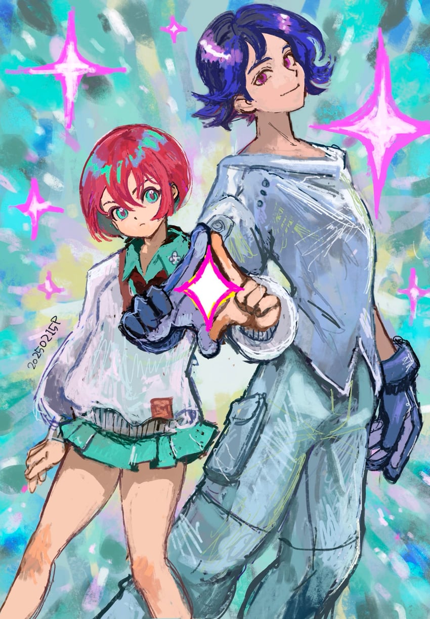 amate yuzuriha and shuji ito (gundam and 1 more) drawn by okrdisk2000