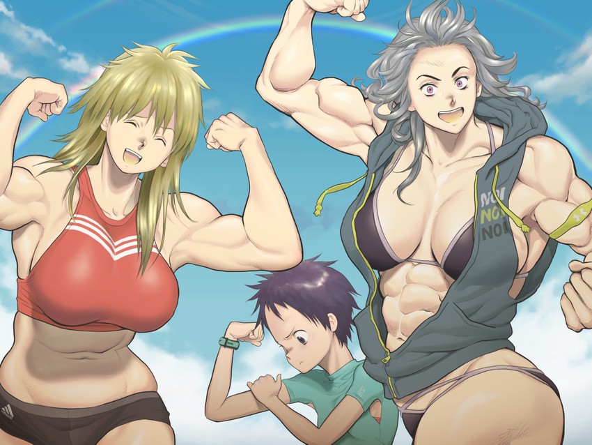 noi, nikaidou, and ebisu (dorohedoro) drawn by yas66