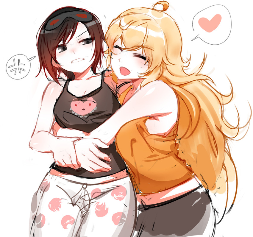 ruby rose and yang xiao long (rwby) drawn by ndgd