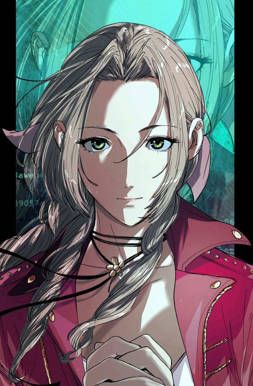 aerith gainsborough (final fantasy and 3 more) drawn by amikoiiko