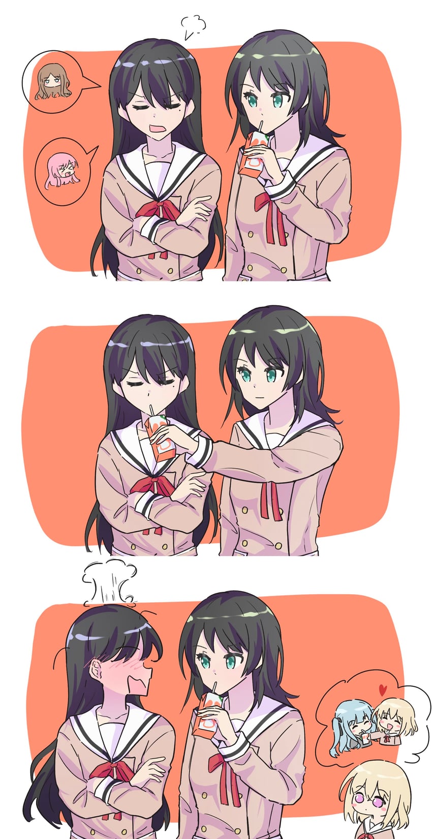 chihaya anon, togawa sakiko, nagasaki soyo, shiina taki, yahata umiri, and 1 more (bang dream! and 1 more) drawn by kkito55
