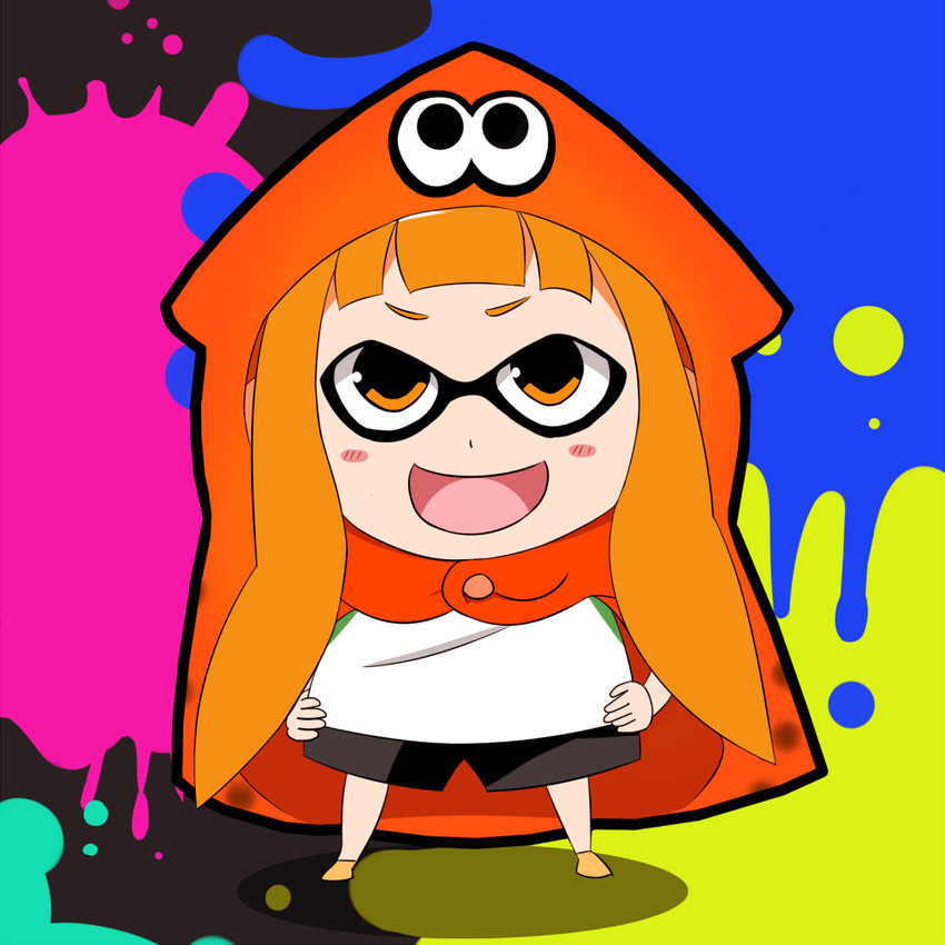 inkling player character, inkling girl, doma umaru, and umr (splatoon and 2 more) drawn by rafhyde