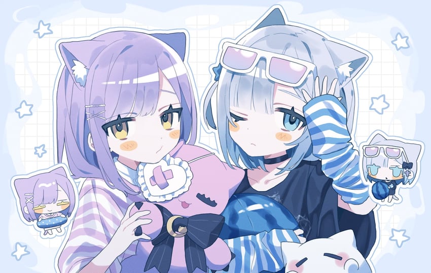 kaga sumire and shinomiya runa (vspo!) drawn by riia_(riiakun)