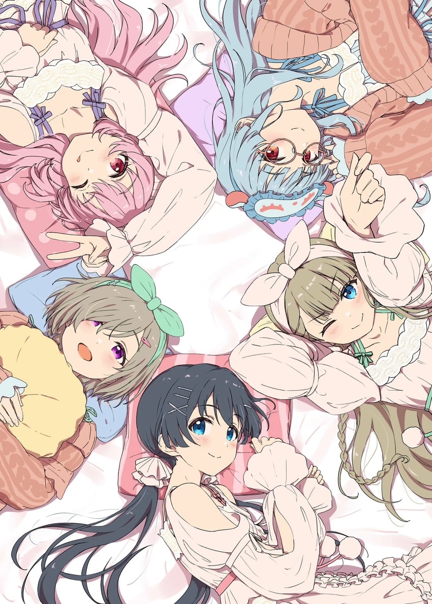 hyodou shizuku, narumiya suzu, okuyama sumire, akazaki kokoro, and shiraishi chisa (idoly pride) drawn by ayano_yuu_(sonma_1426)