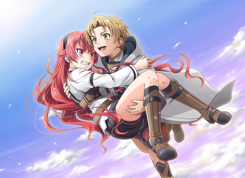 eris greyrat and rudeus greyrat (mushoku tensei) drawn by hiyori_(nyatto)