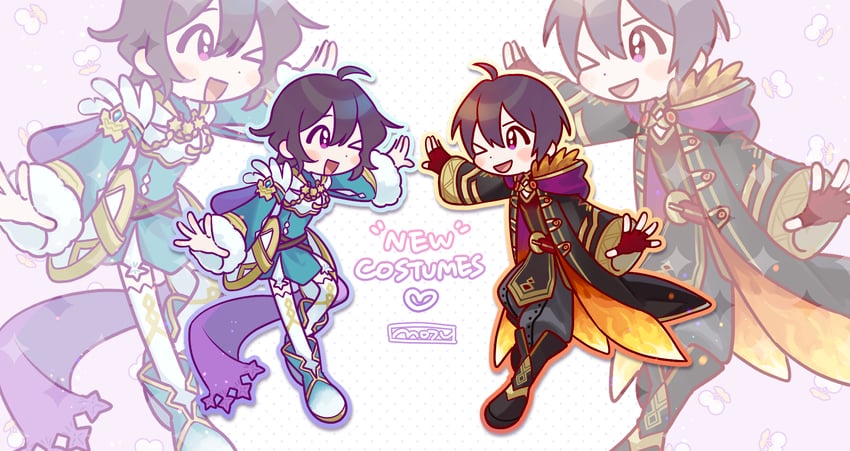 female morgan and male morgan (fire emblem and 2 more) drawn by moch_ka_game